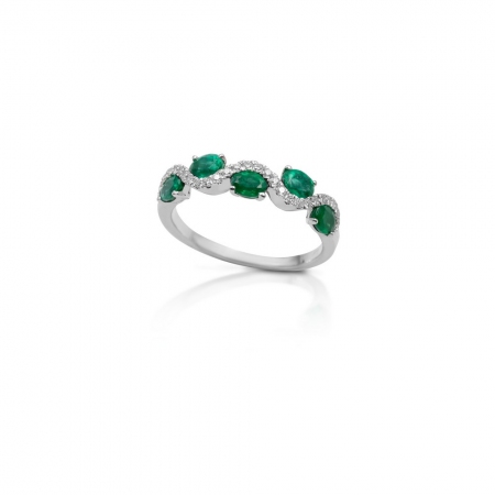 Anello Gianni Carità con smeraldi ovali e diamanti