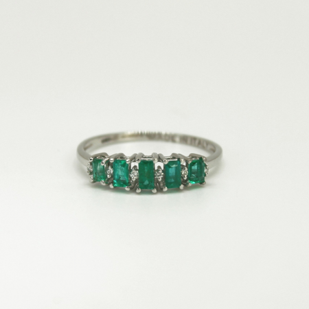 Anello Gianni Carità con smeraldi rettangolari e diamanti
