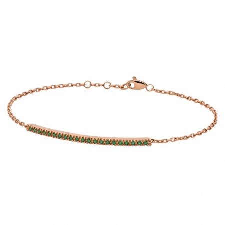 Tennis Paddle gioielli in oro rosa 18kt con smeraldi