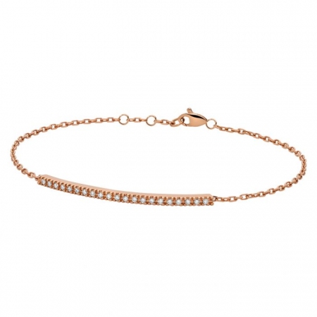 Tennis Paddle gioielli in oro rosa 18kt con diamanti bianchi