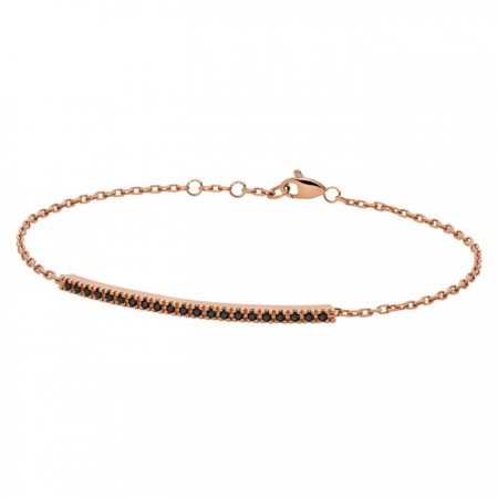 Tennis Paddle gioielli in oro rosa 18kt con diamanti neri