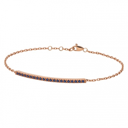 Tennis Paddle gioielli in oro rosa 18kt con zaffiri blu