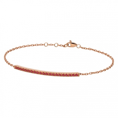 Tennis Paddle gioielli in oro rosa 18kt con rubini