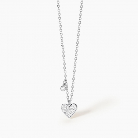 Collana Mabina in argento con pendente cuore di zirconi