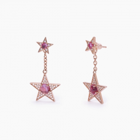 Orecchini Mabina in argento rosè pendenti con stella