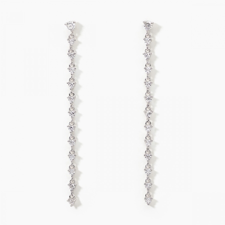 Orecchini Mabina in argento pendenti con zirconi bianchi
