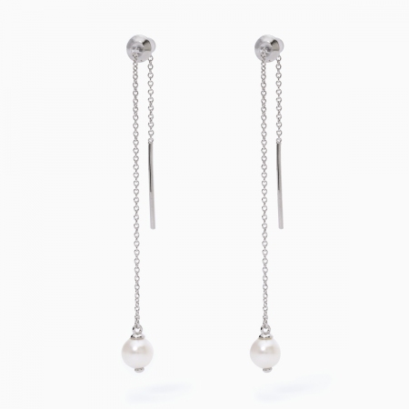 Orecchini Mabina in argento con perle bianche