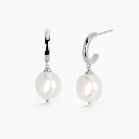 Orecchini Mabina in argento con perla pendente