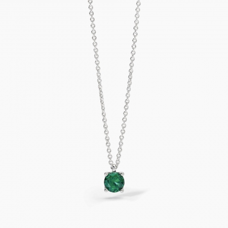 Collana Mabina in argento con smeraldo sintetico