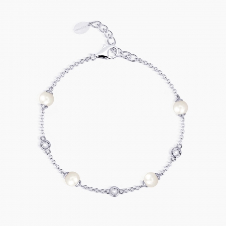 Bracciale Mabina in argento con perle e zirconi