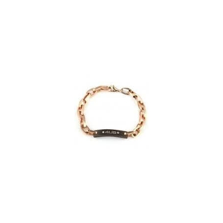Men's bracelet Cesare Paciotti 4us in rosee color steel with black plate