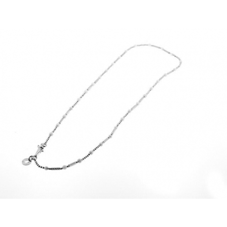Men's Cesare Paciotti Jewels necklace in silver crew-neck with pearls
