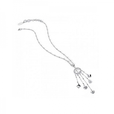 Steel Just Cavalli necklace with pendant charms with zircons