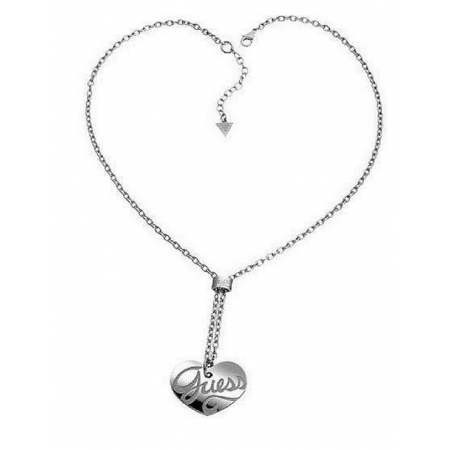 Steel Guess necklace with heart pendant