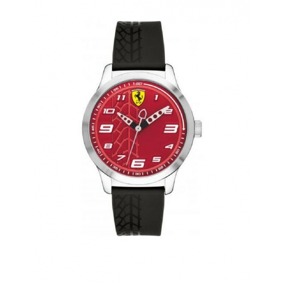 Orologio Ferrari con cinturino in caucciù con trama pneumatico