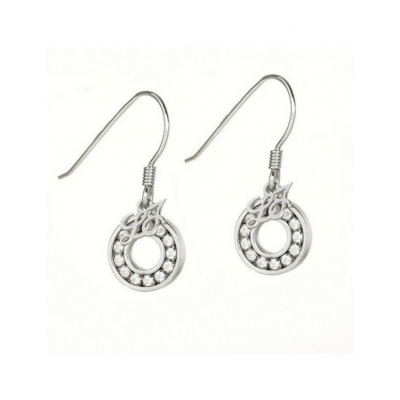 Liu-Jo silver pendant earrings with zircon-coated orbit