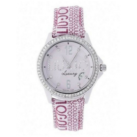Liu Jo watch with printed fabric strap and zircon ring
