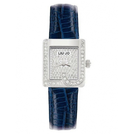 Liu Jo watch with leather strap and square case with zircons