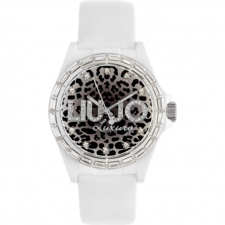 Liu Jo watch with white hammered leather strap