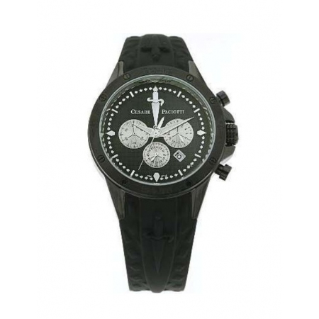 Multifunction Cesare Paciotti watch with black rubber strap