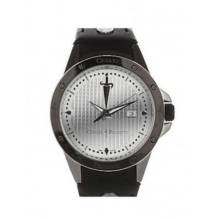Cesare Paciotti watch with leather strap and steel case