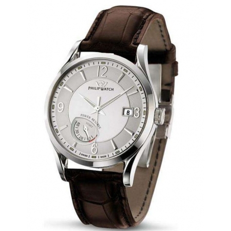 Orologio Uomo Philip Watch automatico con riserva di carica con cinturino di pelle e cassa acciaio